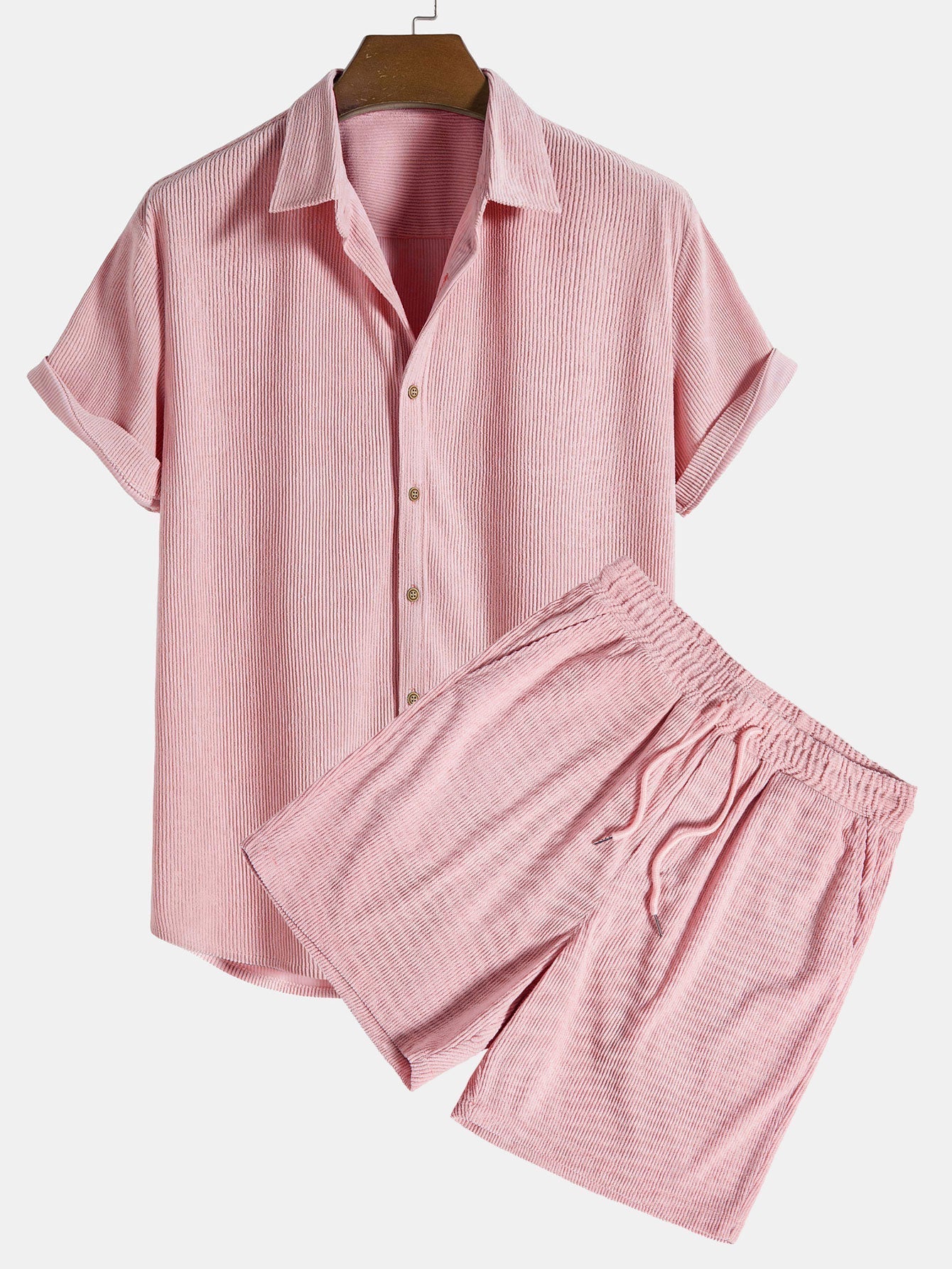 Klaus Herren Sommer-Set – Texturiertes Kurzarmhemd & Shorts – Stilvoll, Bequem & Luftig – Größe S–XXL