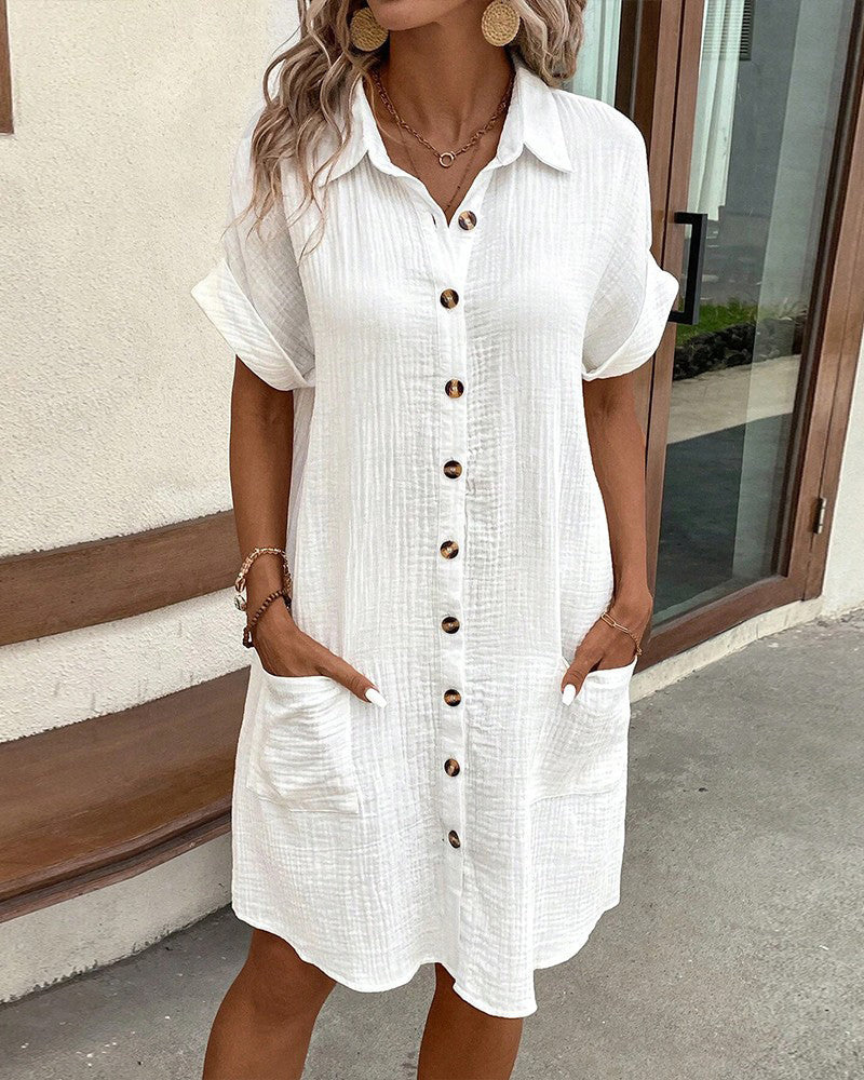 Damen Hemdkleid – Klassisches Design, Bequemer Schnitt – Größe S–3XL – Ideal für Alltag, Freizeit & Sommer