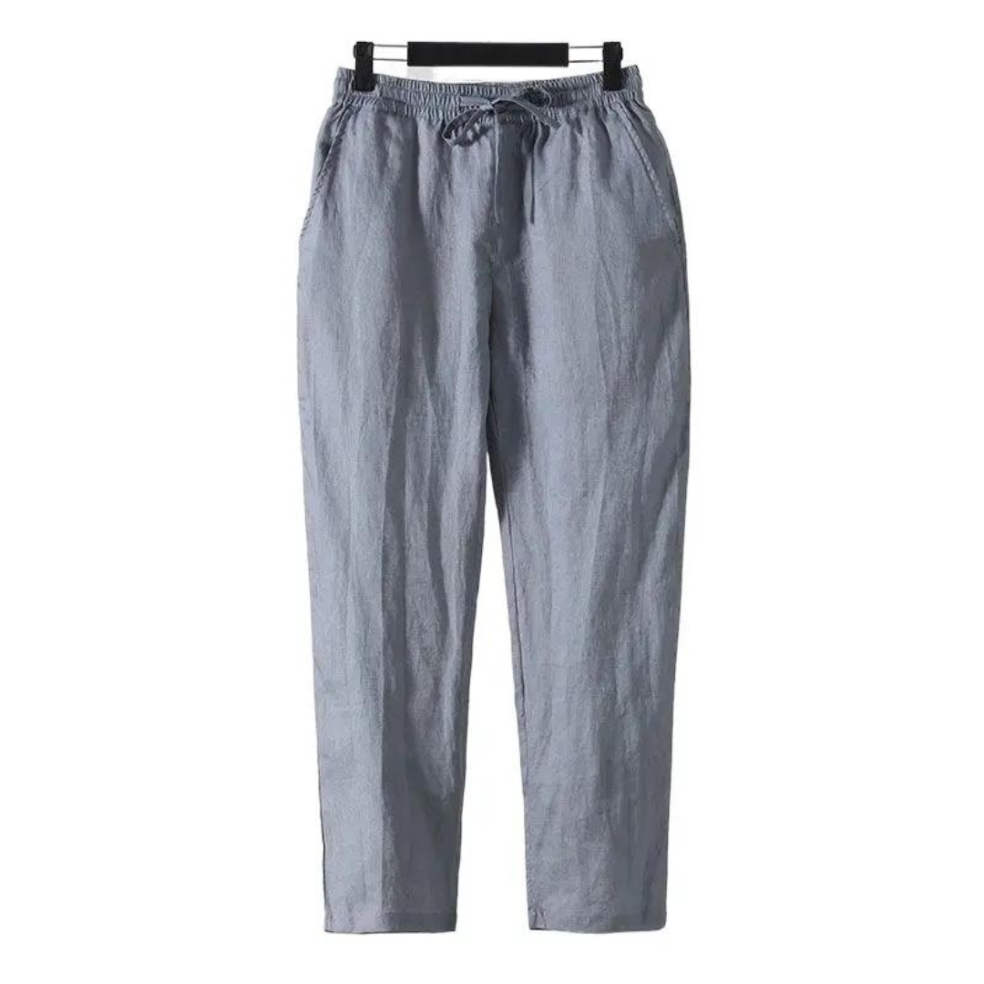 Herren Sommerhose - Leicht und Atmungsaktiv - Leinen Stoff - Freizeit & Urlaub - Beige/Grau/Blau/Grün - Größen S-XXL