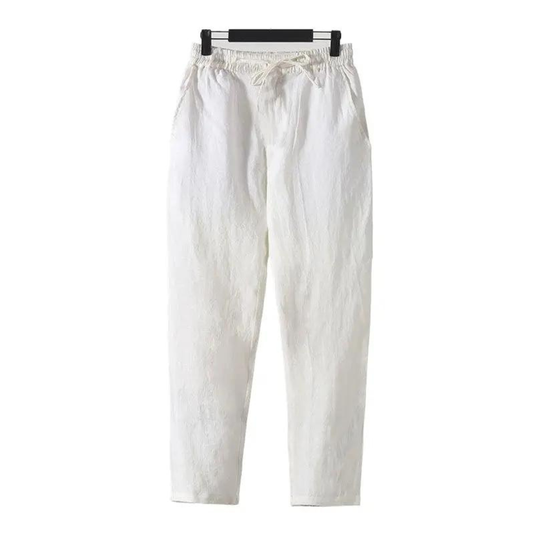 Herren Sommerhose - Leicht und Atmungsaktiv - Leinen Stoff - Freizeit & Urlaub - Beige/Grau/Blau/Grün - Größen S-XXL