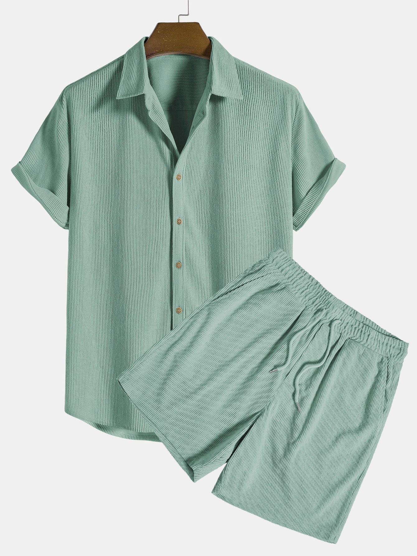 Klaus Herren Sommer-Set – Texturiertes Kurzarmhemd & Shorts – Stilvoll, Bequem & Luftig – Größe S–XXL