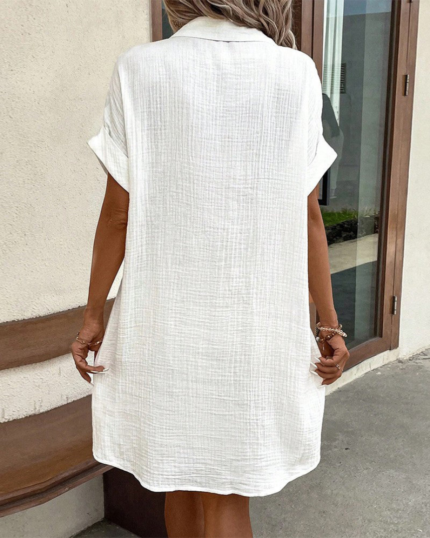 Damen Hemdkleid – Klassisches Design, Bequemer Schnitt – Größe S–3XL – Ideal für Alltag, Freizeit & Sommer