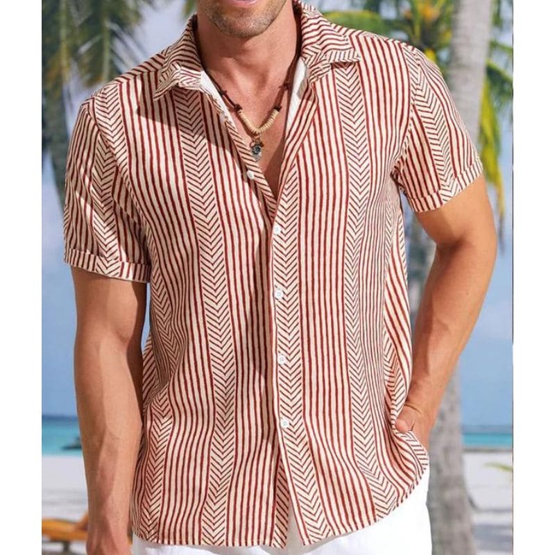 Herren Kurzarmhemd – Retro Look & Lässig – Sommerhemd mit Vintage-Style – Stylisch & Bequem – Größe S–XXL