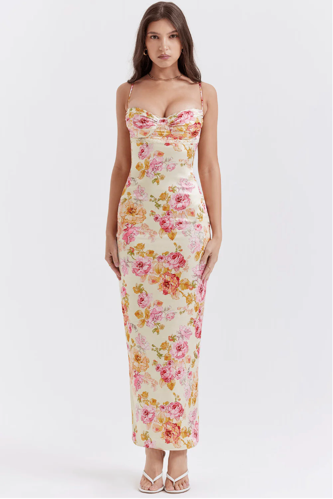 Damen Sommerkleid mit Blumenmuster – Charming Floral Dress – Leicht & Elegant – Größe XS–XL – Für Alltag & Urlaub