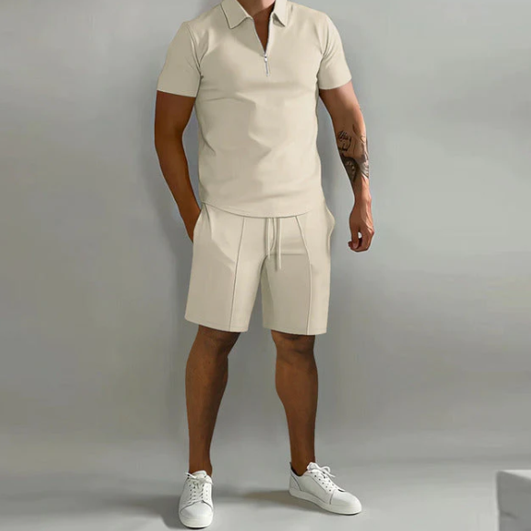 Herren 2-teiliges Set – Kurzarmshirt & Shorts – Bequem, Stylisch & Atmungsaktiv – Perfekt für Sommer & Urlaub – Größe S–XXL