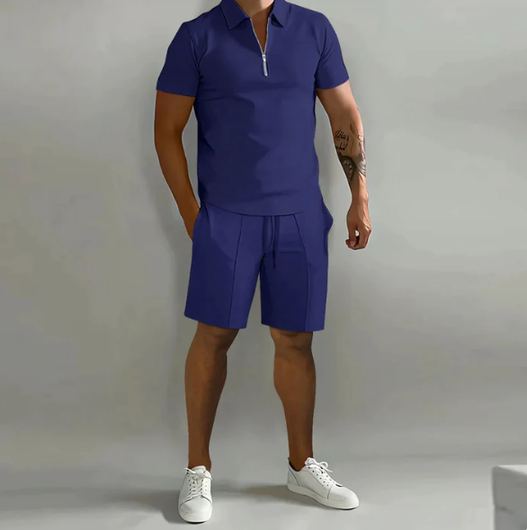 Herren 2-teiliges Set – Kurzarmshirt & Shorts – Bequem, Stylisch & Atmungsaktiv – Perfekt für Sommer & Urlaub – Größe S–XXL
