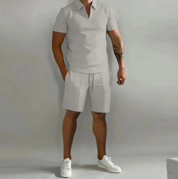 Herren 2-teiliges Set – Kurzarmshirt & Shorts – Bequem, Stylisch & Atmungsaktiv – Perfekt für Sommer & Urlaub – Größe S–XXL