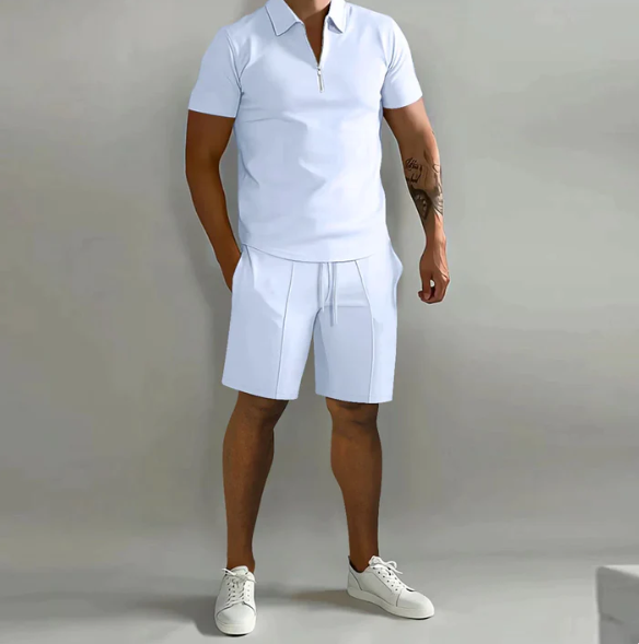 Herren 2-teiliges Set – Kurzarmshirt & Shorts – Bequem, Stylisch & Atmungsaktiv – Perfekt für Sommer & Urlaub – Größe S–XXL