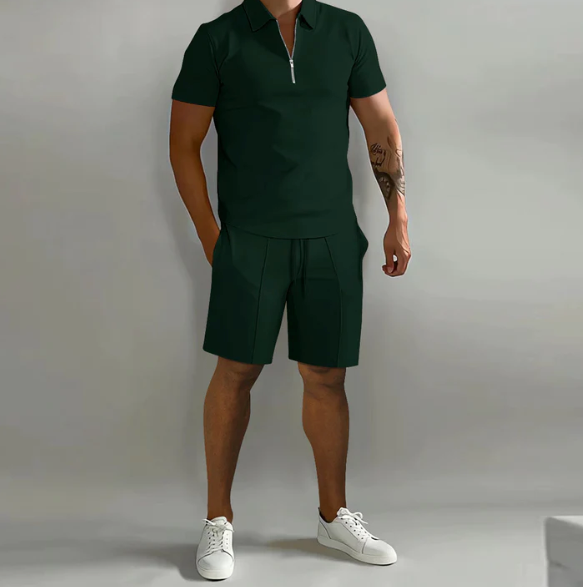 Herren 2-teiliges Set – Kurzarmshirt & Shorts – Bequem, Stylisch & Atmungsaktiv – Perfekt für Sommer & Urlaub – Größe S–XXL