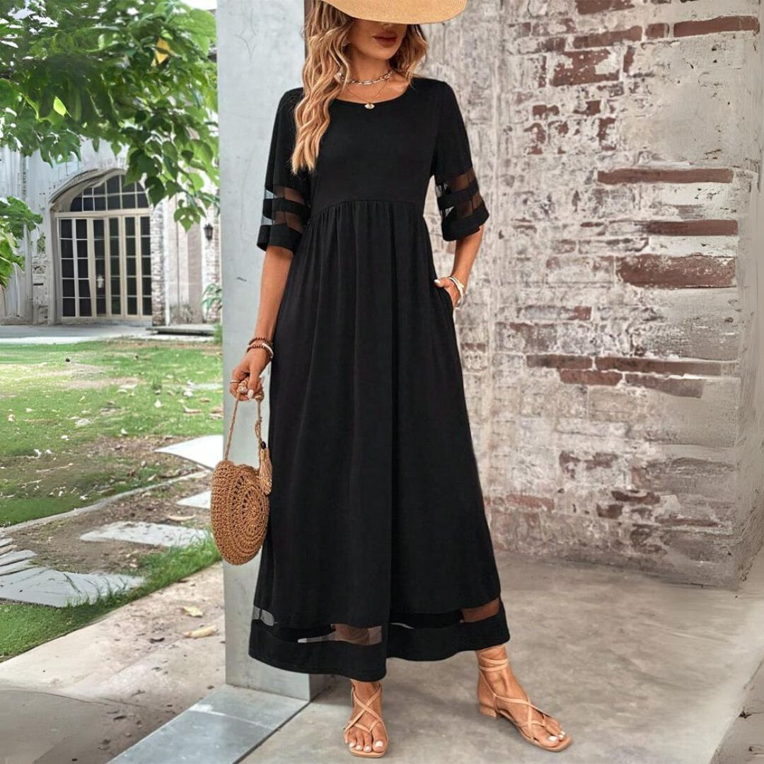 Elegantes Damen Maxikleid – Fließender Stoff, Bodenlang & Leicht – Größe S–3XL – Ideal für Sommer, Hochzeit & Events