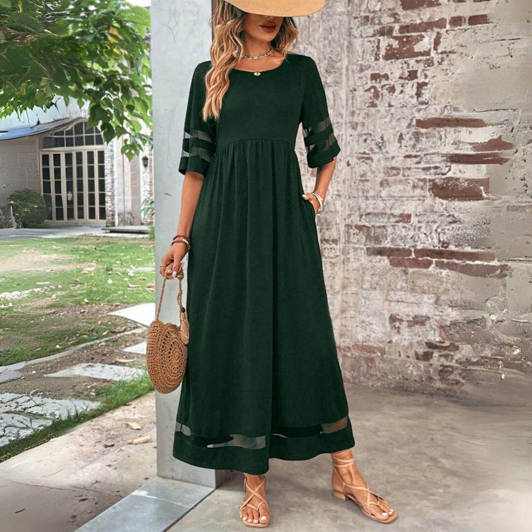 Elegantes Damen Maxikleid – Fließender Stoff, Bodenlang & Leicht – Größe S–3XL – Ideal für Sommer, Hochzeit & Events