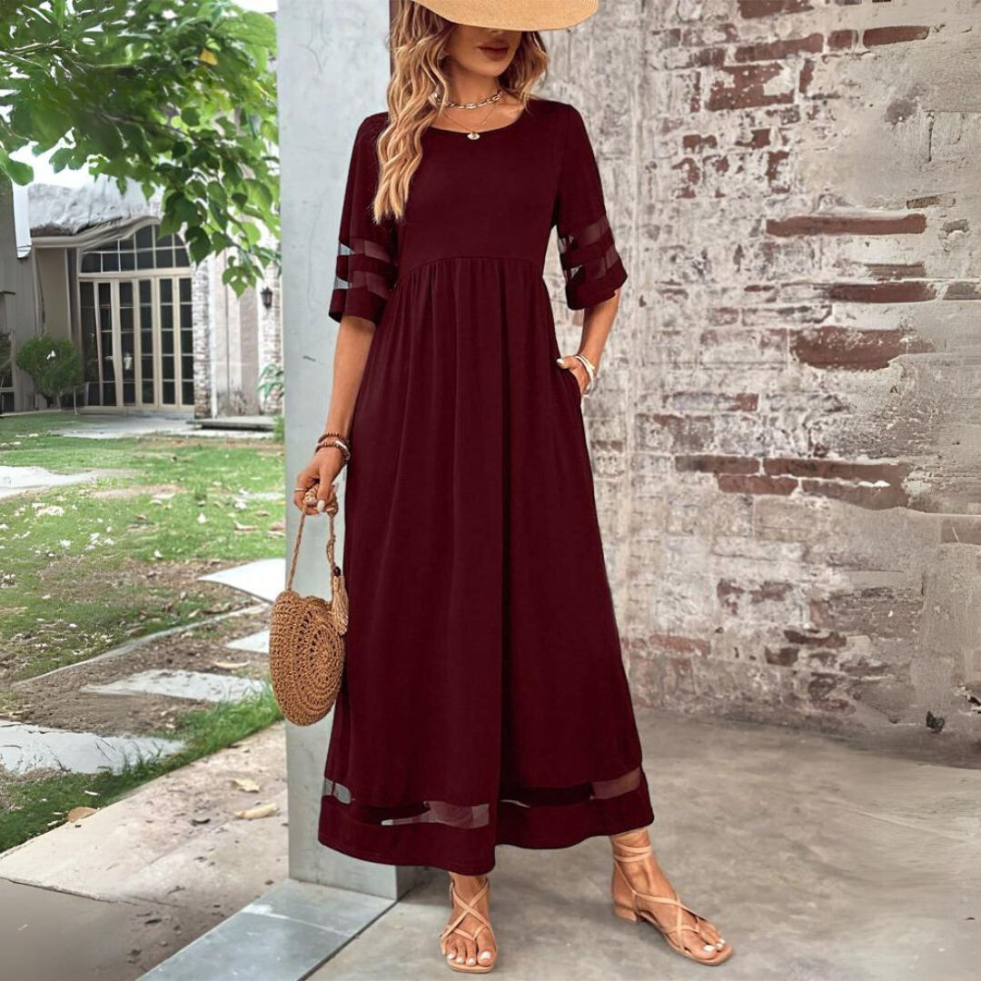 Elegantes Damen Maxikleid – Fließender Stoff, Bodenlang & Leicht – Größe S–3XL – Ideal für Sommer, Hochzeit & Events