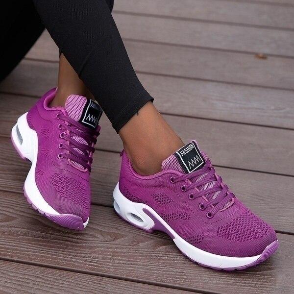 Orthopädische Schuhe Damen – Bequeme Alltagsschuhe mit Fußbett & Dämpfung – Größe 36–42 – Rosa/Blau, Schwarz, Blau/Lila, Grau/Rosa, Lila, Rot
