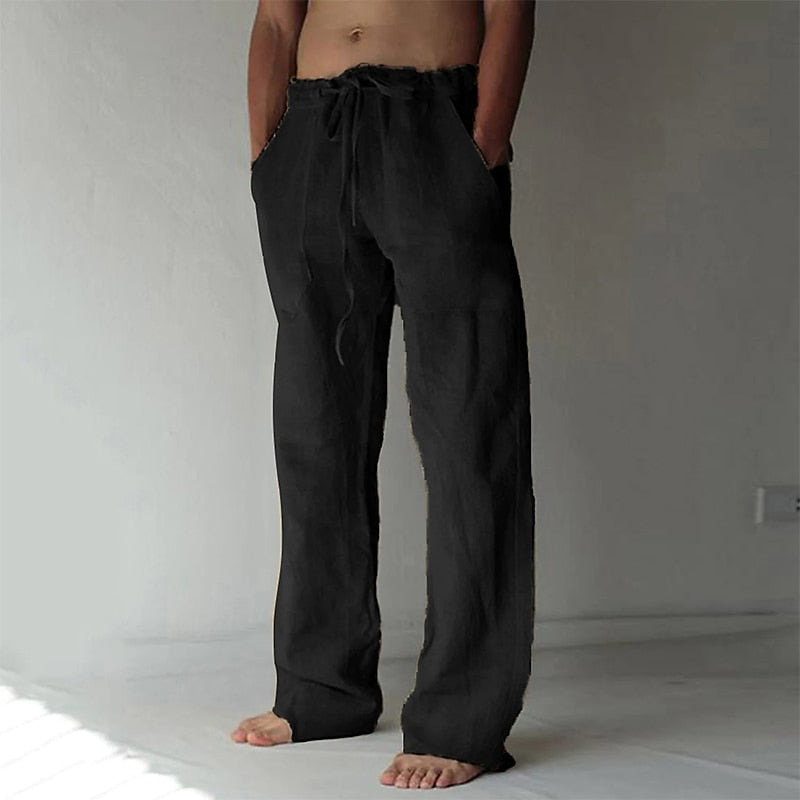Lässige Herren Leinenhose – Leicht, Atmungsaktiv & Bequem – Sommerhose für Freizeit & Urlaub – Größe S–XXL