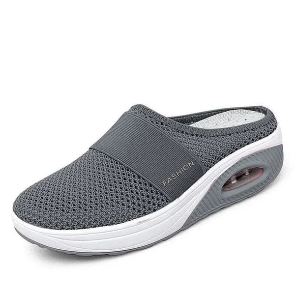 Orthopädische Damenhausschuhe mit Luftpolster – Atmungsaktiv & Rutschfest – Bequemes Fußbett – Beige – Größe 36–42