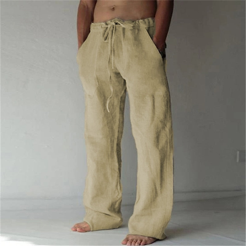 Lässige Herren Leinenhose – Leicht, Atmungsaktiv & Bequem – Sommerhose für Freizeit & Urlaub – Größe S–XXL