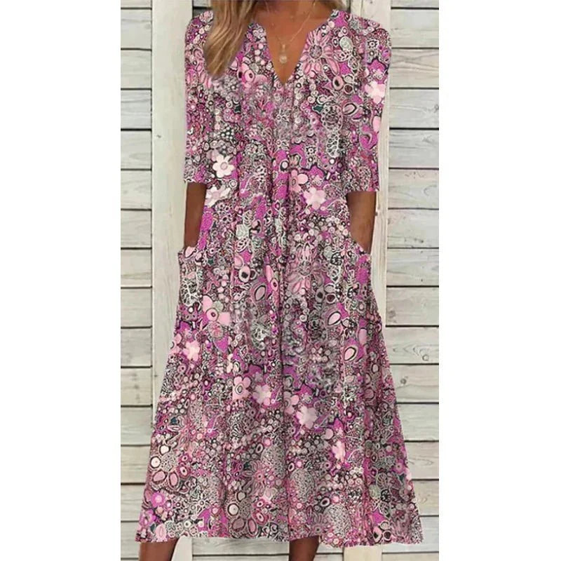Elegantes Boho Sommerkleid – Feminines Maxikleid mit Spitze & Muster – Luftig, Stilvoll & Ideal für warme Tage – Größe S–XL