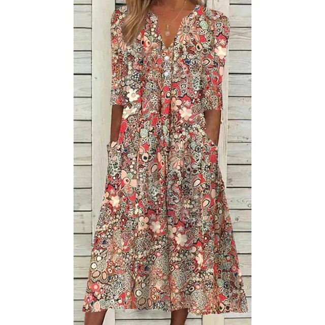Elegantes Boho Sommerkleid – Feminines Maxikleid mit Spitze & Muster – Luftig, Stilvoll & Ideal für warme Tage – Größe S–XL