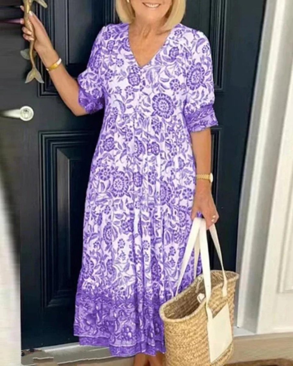 Luftiges Boho-Maxikleid – Sommerkleid mit lockerem Schnitt & Muster – Atmungsaktiv & Femininer Stil – Größe S–XL