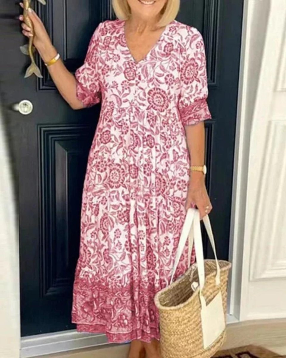 Luftiges Boho-Maxikleid – Sommerkleid mit lockerem Schnitt & Muster – Atmungsaktiv & Femininer Stil – Größe S–XL