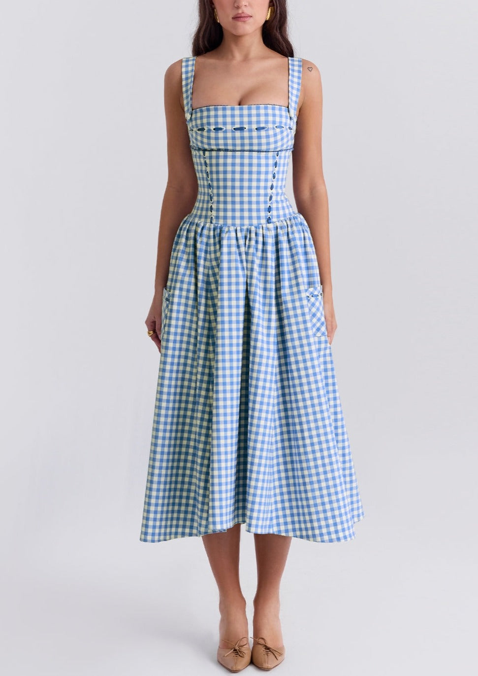 Ärmelloses Damen Sommerkleid – Leichtes Midi-Sundress für Alltag & Urlaub – Größe S–L – Luftig & Bequem