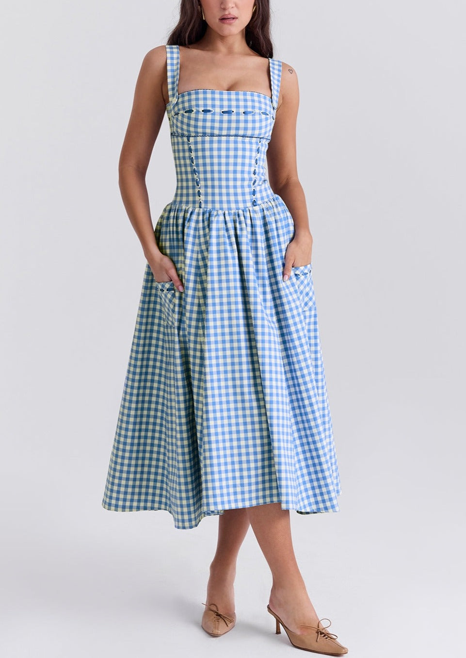 Ärmelloses Damen Sommerkleid – Leichtes Midi-Sundress für Alltag & Urlaub – Größe S–L – Luftig & Bequem