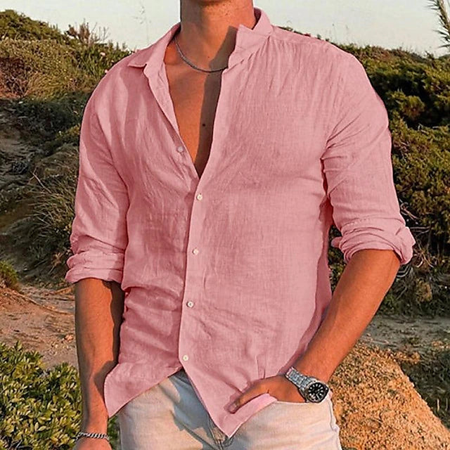Leichtes Herren Leinenhemd – Baumwoll-Leinen-Mix, Lässig & Atmungsaktiv – Ideal für Sommer, Urlaub & Freizeit – Größe S–XXL