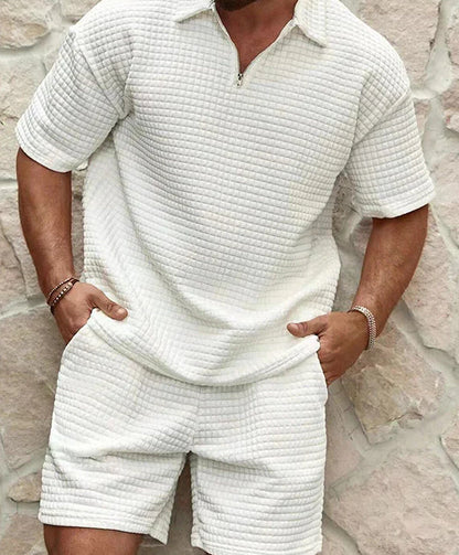 Stilvolles Herren Kurzarm-Set mit Reißverschluss – Zweiteilig, Bequem & Modern – Ideal für Sommer & Freizeit – Größe S–XXl
