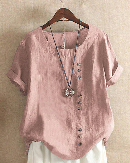 Damen Kurzarm-Bluse – Leichter Stoff, Modischer Schnitt – Größe S–5XL – Ideal für Sommer, Büro & Freizeit