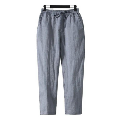 Herren Sommerhose - Leicht und Atmungsaktiv - Leinen Stoff - Freizeit & Urlaub - Beige/Grau/Blau/Grün - Größen S-XXL