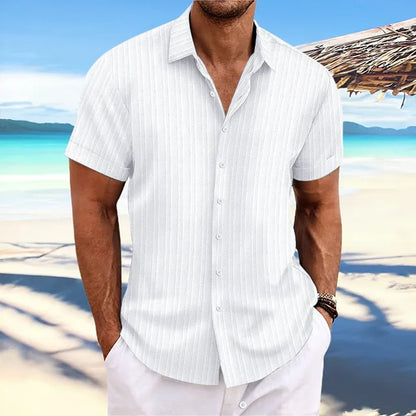 Herren Strandhemd – Klassisch, Leicht & Atmungsaktiv, Baumwolle, Kurzarm – Ideal für Sommer & Urlaub – Größe S–XXL