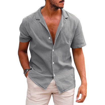 Herren Sommerhemd – Lässig, Atmungsaktiv, Leinen-Optik – Kurzarm, Verschiedene Farben – Größe S–XXL