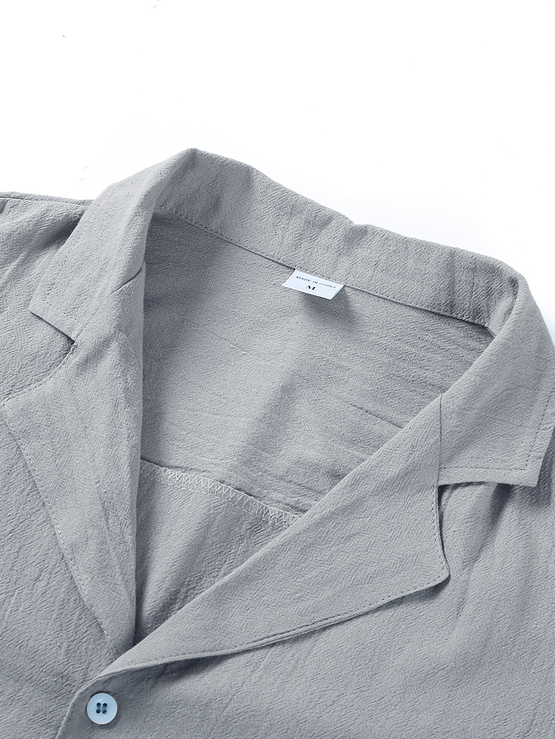 Herren Sommerhemd – Lässig, Atmungsaktiv, Leinen-Optik – Kurzarm, Verschiedene Farben – Größe S–XXL