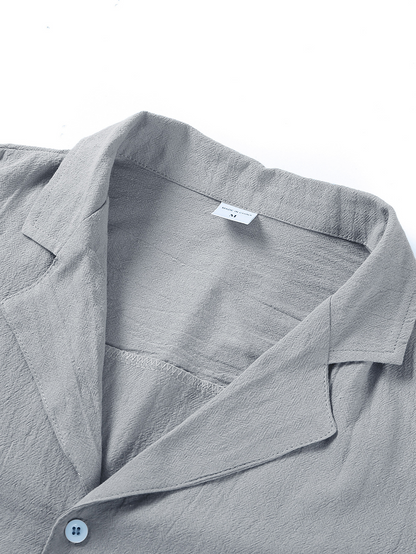 Herren Sommerhemd – Lässig, Atmungsaktiv, Leinen-Optik – Kurzarm, Verschiedene Farben – Größe S–XXL