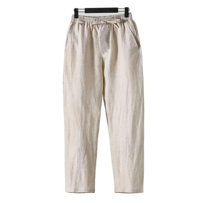 Herren Sommerhose - Leicht und Atmungsaktiv - Leinen Stoff - Freizeit & Urlaub - Beige/Grau/Blau/Grün - Größen S-XXL