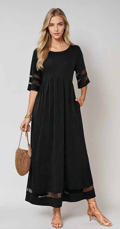 Elegantes Damen Maxikleid – Fließender Stoff, Bodenlang & Leicht – Größe S–3XL – Ideal für Sommer, Hochzeit & Events
