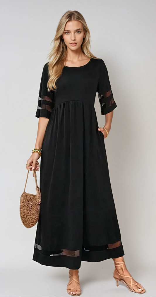 Elegantes Damen Maxikleid – Fließender Stoff, Bodenlang & Leicht – Größe S–3XL – Ideal für Sommer, Hochzeit & Events