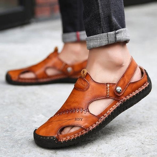 Herrensandalen aus Echtleder – Weich, Atmungsaktiv & Bequem – Sommer-Sandalen für Freizeit & Alltag – Größe 40–48