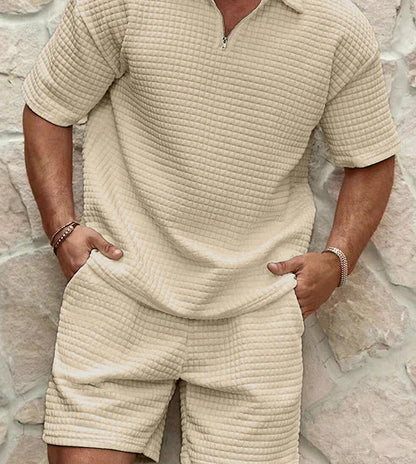 Stilvolles Herren Kurzarm-Set mit Reißverschluss – Zweiteilig, Bequem & Modern – Ideal für Sommer & Freizeit – Größe S–XXl