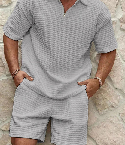 Stilvolles Herren Kurzarm-Set mit Reißverschluss – Zweiteilig, Bequem & Modern – Ideal für Sommer & Freizeit – Größe S–XXl