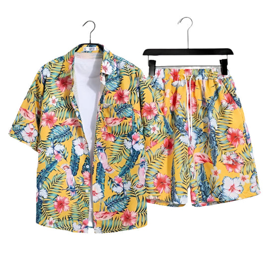 Sommer-Outfit-Set für Männer – Hemd & Shorts – Leicht, Atmungsaktiv & Modisch – Größe S–XXL – Perfekt für Urlaub, Freizeit & Alltag
