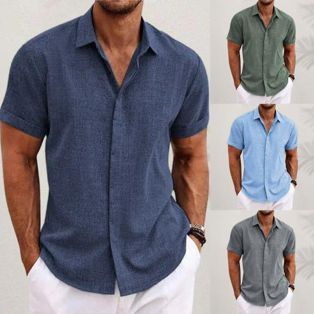 Sommer Hemd für Herren – Button-up Design, Leichter Stoff, Kurzarm – Größe S–XXL – Perfekt für Sommer, Freizeit & Urlaub