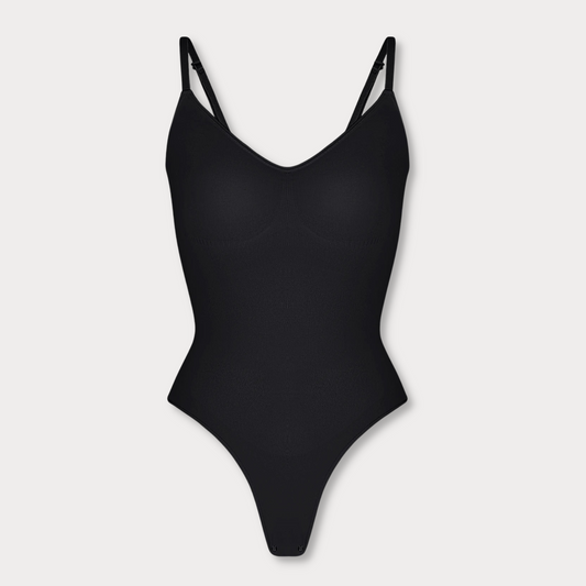 Shapewear Bodysuit – Schwarz/Beige/Braun – Damen – Größe XS-3XL