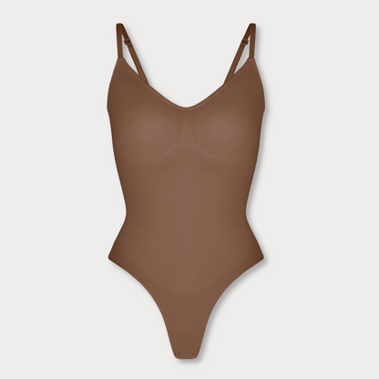 Shapewear Bodysuit – Schwarz/Beige/Braun – Damen – Größe XS-3XL