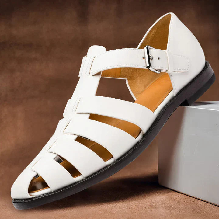 Klassische Herren Ledersandalen – Stilvoll, Bequem & Atmungsaktiv – Echtes Leder, Rutschfest – Größe 40–48 – Ideal für Sommer & Freizeit