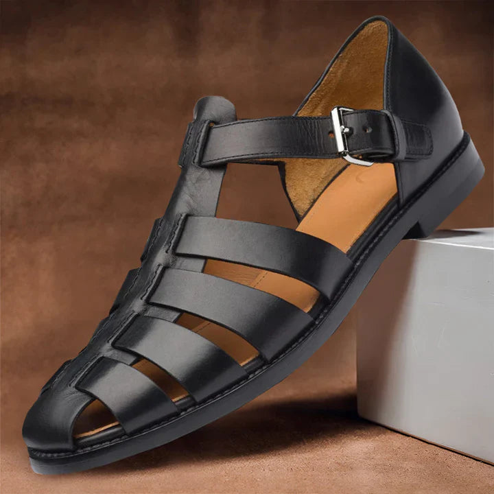 Klassische Herren Ledersandalen – Stilvoll, Bequem & Atmungsaktiv – Echtes Leder, Rutschfest – Größe 40–48 – Ideal für Sommer & Freizeit