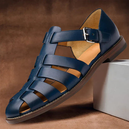 Klassische Herren Ledersandalen – Stilvoll, Bequem & Atmungsaktiv – Echtes Leder, Rutschfest – Größe 40–48 – Ideal für Sommer & Freizeit