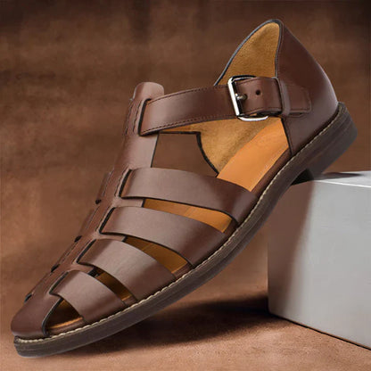 Klassische Herren Ledersandalen – Stilvoll, Bequem & Atmungsaktiv – Echtes Leder, Rutschfest – Größe 40–48 – Ideal für Sommer & Freizeit