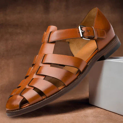 Klassische Herren Ledersandalen – Stilvoll, Bequem & Atmungsaktiv – Echtes Leder, Rutschfest – Größe 40–48 – Ideal für Sommer & Freizeit