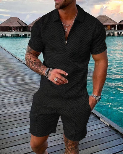 Luxuriöses Herren Sommer-Set – Polo-Shirt & Shorts – Elegant, Bequem & Atmungsaktiv – Ideal für Freizeit & Urlaub – Größe S–XXL